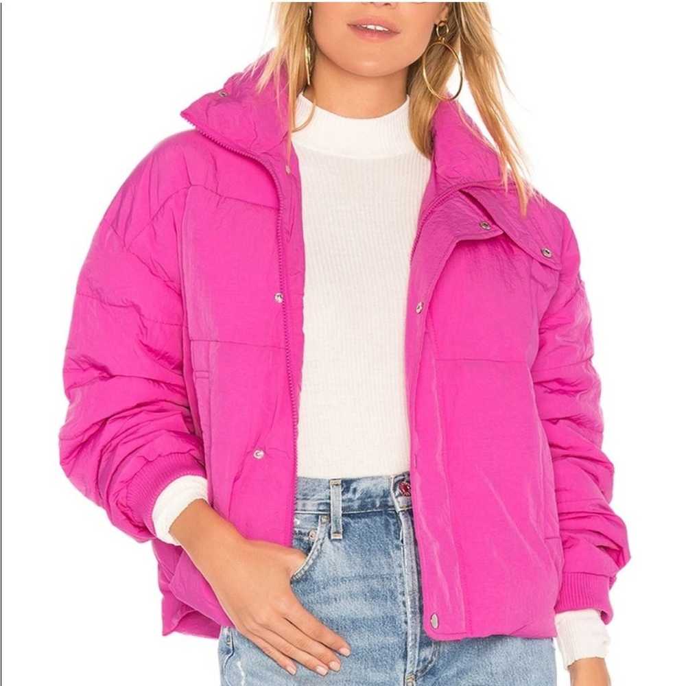 Free People Slouchy Cropped Puffer Coat in Pink - image 1