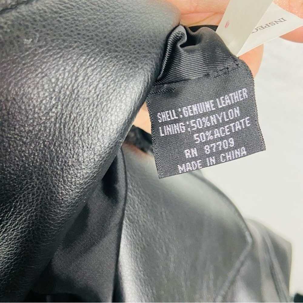 LEATHER LIMITED black genuine leather wrap jacket… - image 10