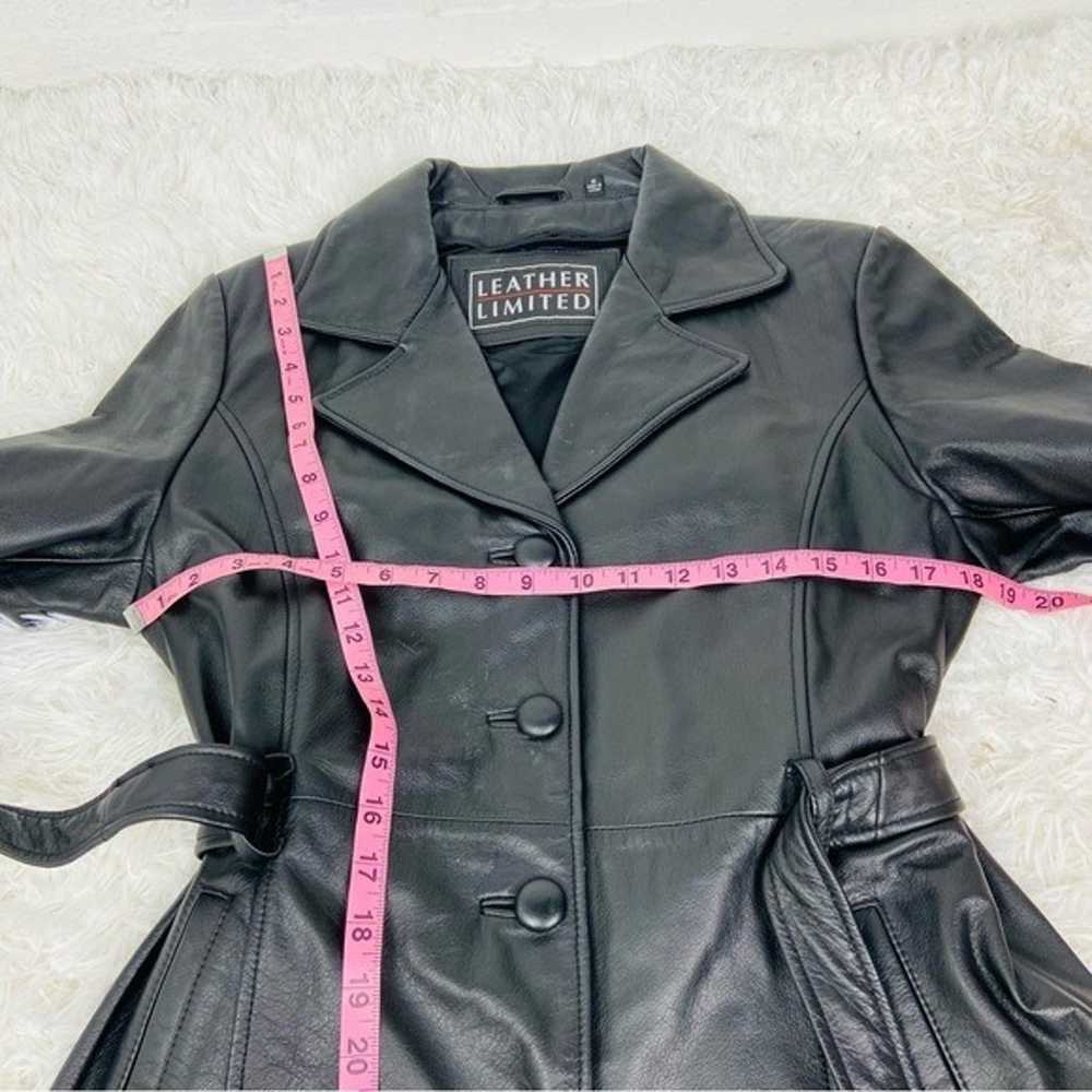 LEATHER LIMITED black genuine leather wrap jacket… - image 2