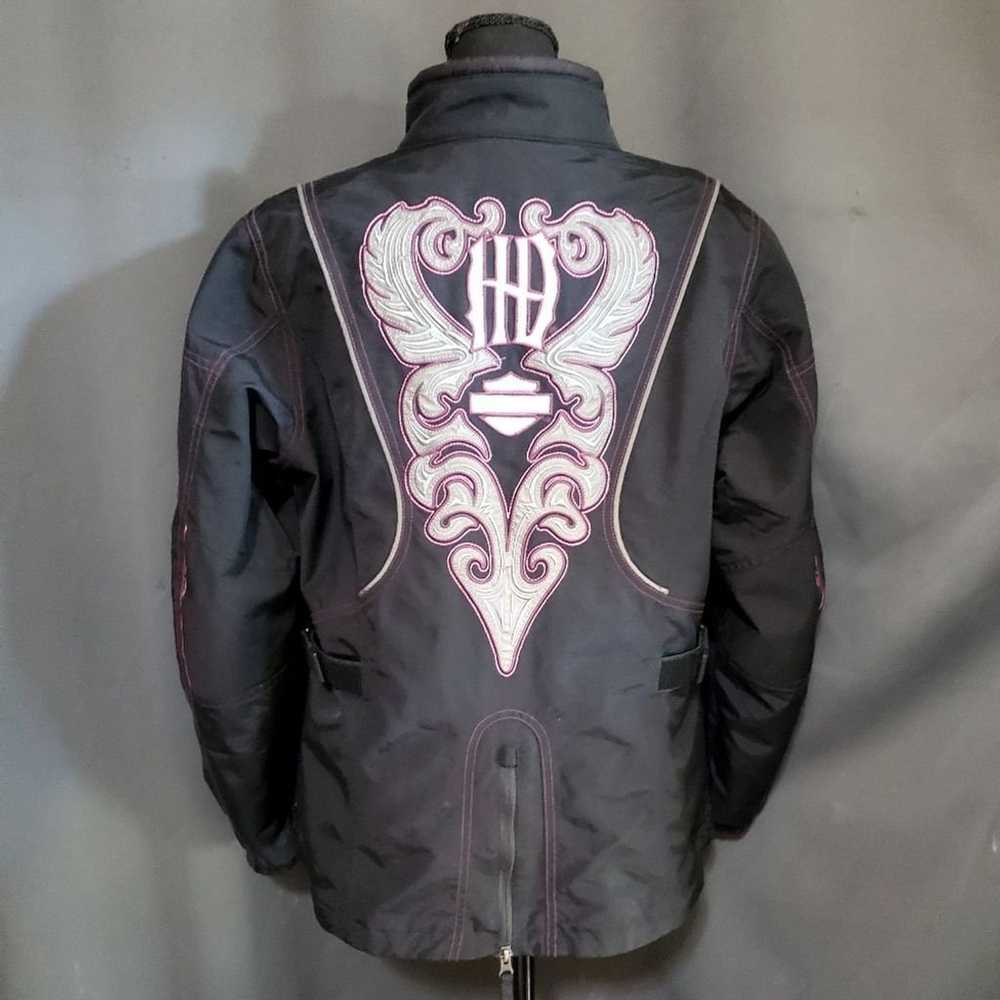 Harley Davidson Black Pink Motorcycle Jacket Size… - image 5