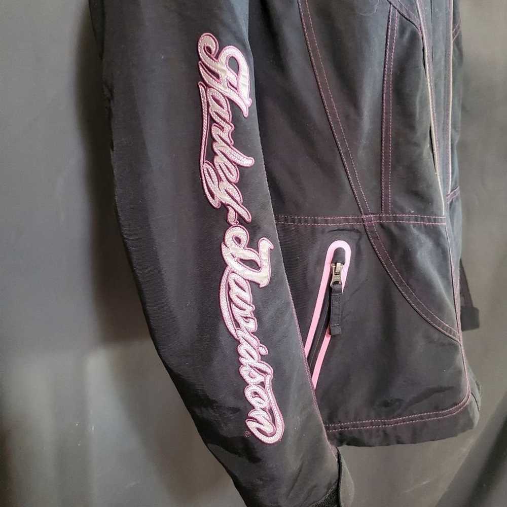 Harley Davidson Black Pink Motorcycle Jacket Size… - image 8