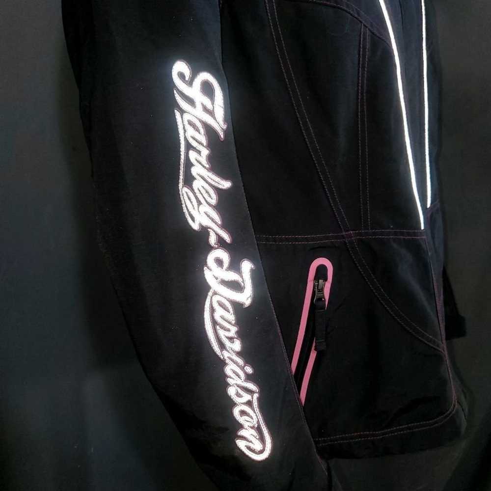 Harley Davidson Black Pink Motorcycle Jacket Size… - image 9