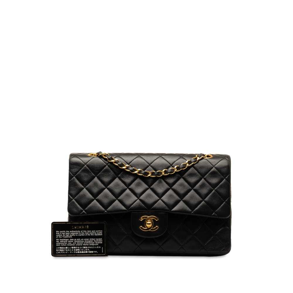 Black Chanel Medium Classic Lambskin Double Flap … - image 11