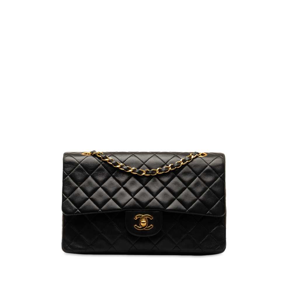 Black Chanel Medium Classic Lambskin Double Flap … - image 1
