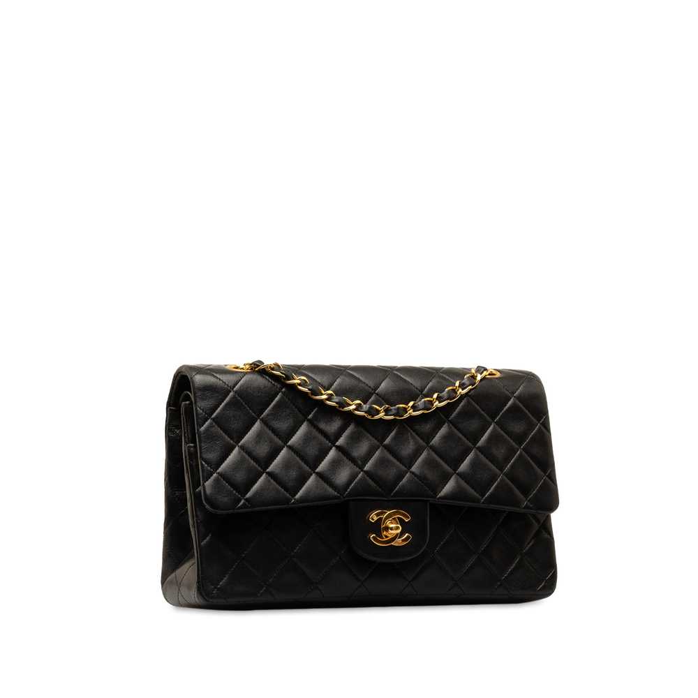 Black Chanel Medium Classic Lambskin Double Flap … - image 2