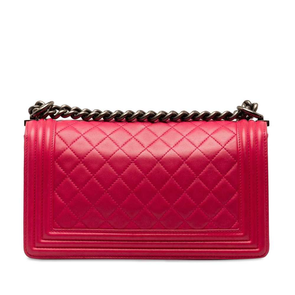 Pink Chanel Medium Lambskin Boy Flap Crossbody Bag - image 3