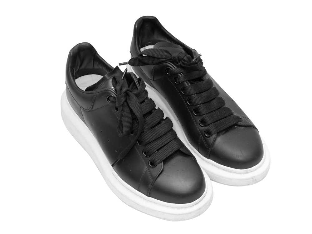Black & White Alexander McQueen Platform Sneakers… - image 2