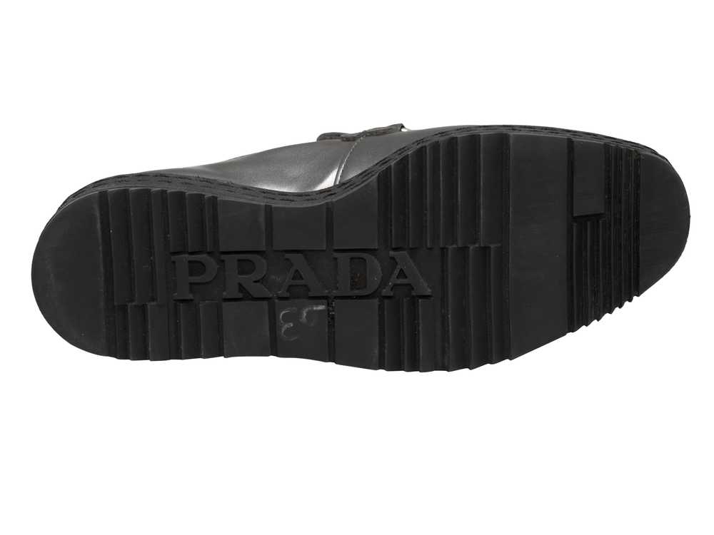 Silver Prada Metallic Platform Loafers Size 37.5 - image 5