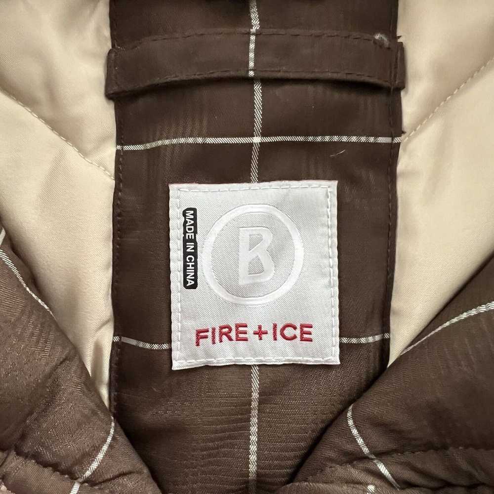 Fire + Ice Bogner Brown Windowpane Plaid Fur Hood… - image 4