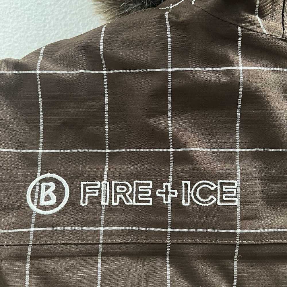 Fire + Ice Bogner Brown Windowpane Plaid Fur Hood… - image 9