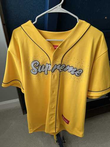Supreme Supreme Rhinestone Baseball Jersey Yellow - image 1