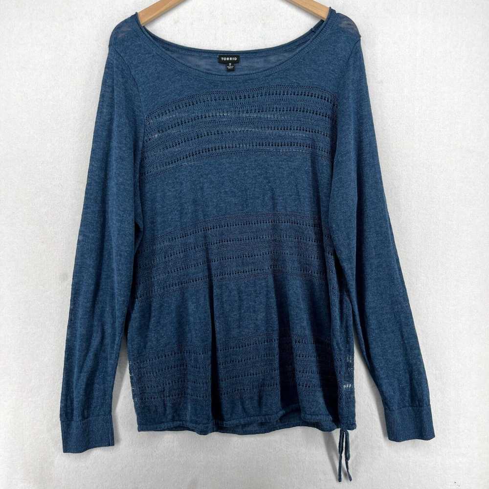Blend TORRID Sweater 2 2X Plus Linen Blend Slub K… - image 1