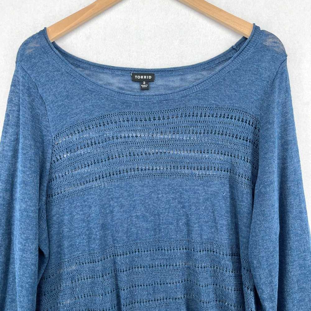 Blend TORRID Sweater 2 2X Plus Linen Blend Slub K… - image 3