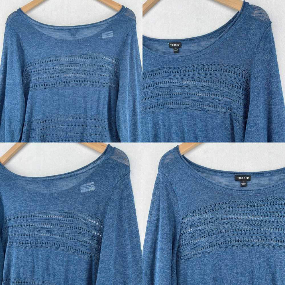 Blend TORRID Sweater 2 2X Plus Linen Blend Slub K… - image 4