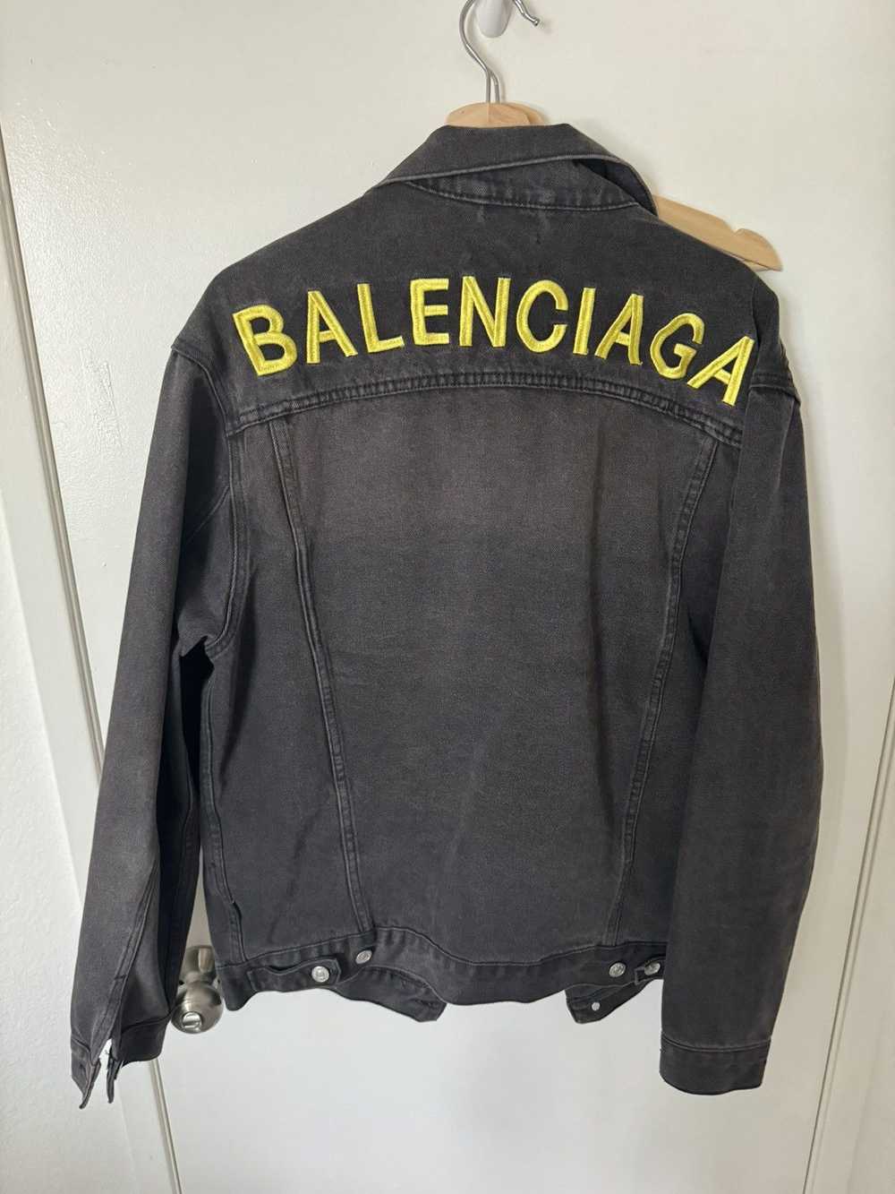 Yellow Balenciaga fashion denim jacket