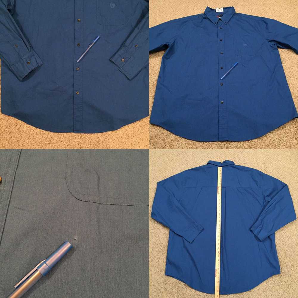 Chaps Chaps Shirt Mens XXL Blue Striped Long Slee… - image 4