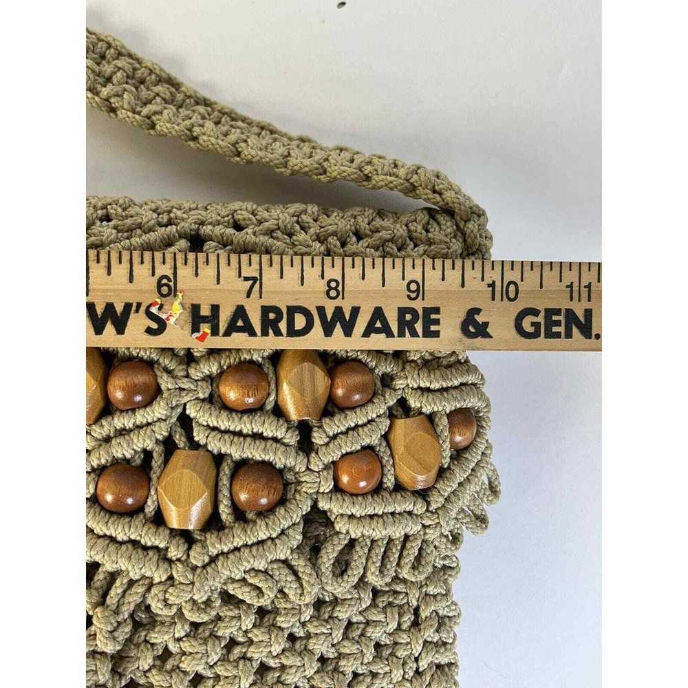 Macrame and Beads Vintage Shoulder Bag Crochet Ta… - image 4