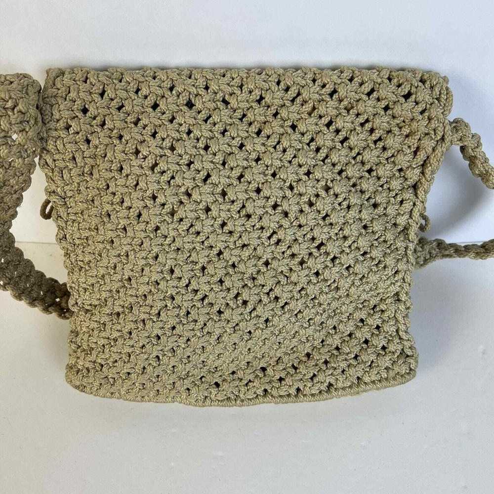 Macrame and Beads Vintage Shoulder Bag Crochet Ta… - image 8