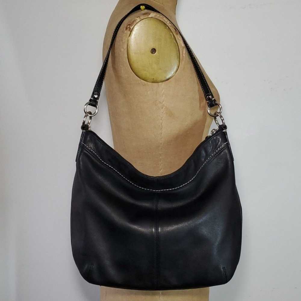 Coach Vintage Soho Pleated Shoulder Bag Black Lea… - image 2