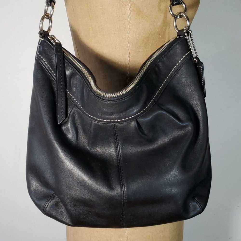 Coach Vintage Soho Pleated Shoulder Bag Black Lea… - image 3