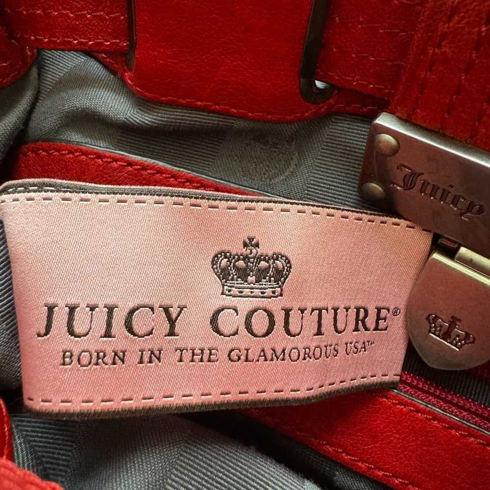 Juicy Couture Vintage Y2K  Dark Red Leather Satch… - image 11