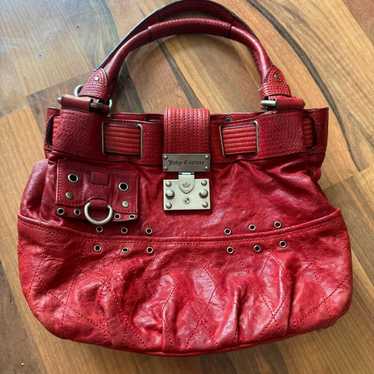 Juicy Couture Vintage Y2K  Dark Red Leather Satch… - image 1