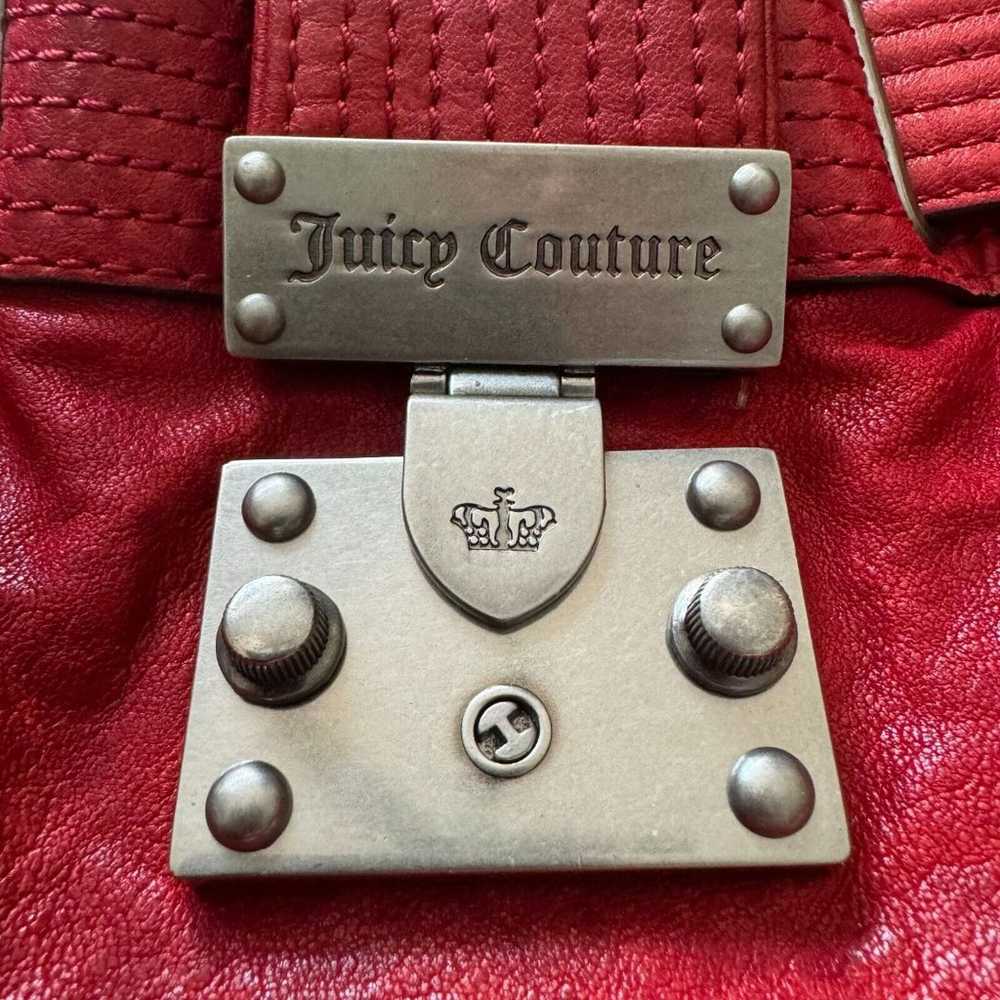 Juicy Couture Vintage Y2K  Dark Red Leather Satch… - image 5