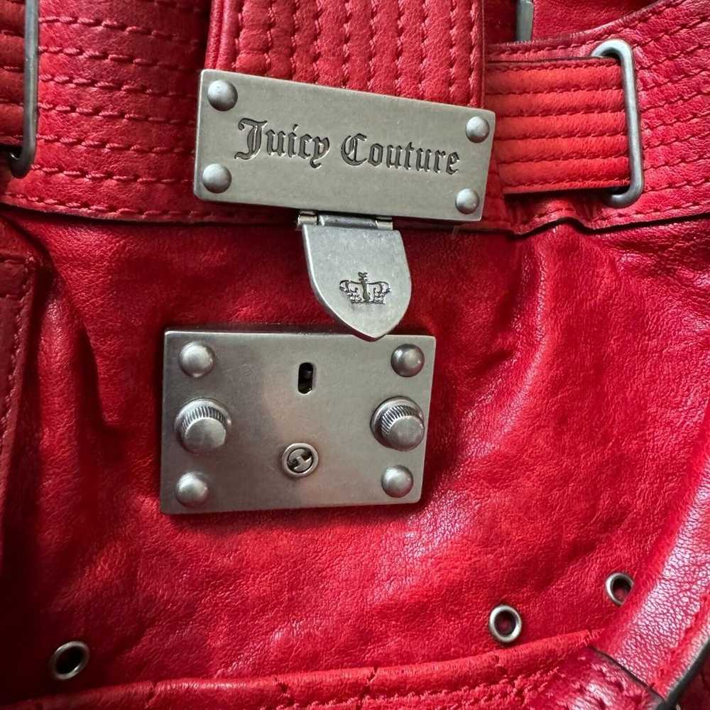 Juicy Couture Vintage Y2K  Dark Red Leather Satch… - image 6