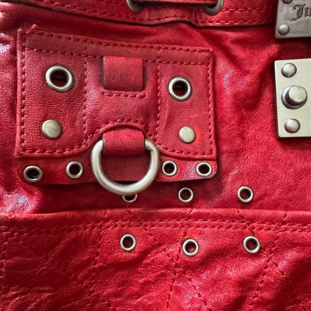 Juicy Couture Vintage Y2K  Dark Red Leather Satch… - image 7