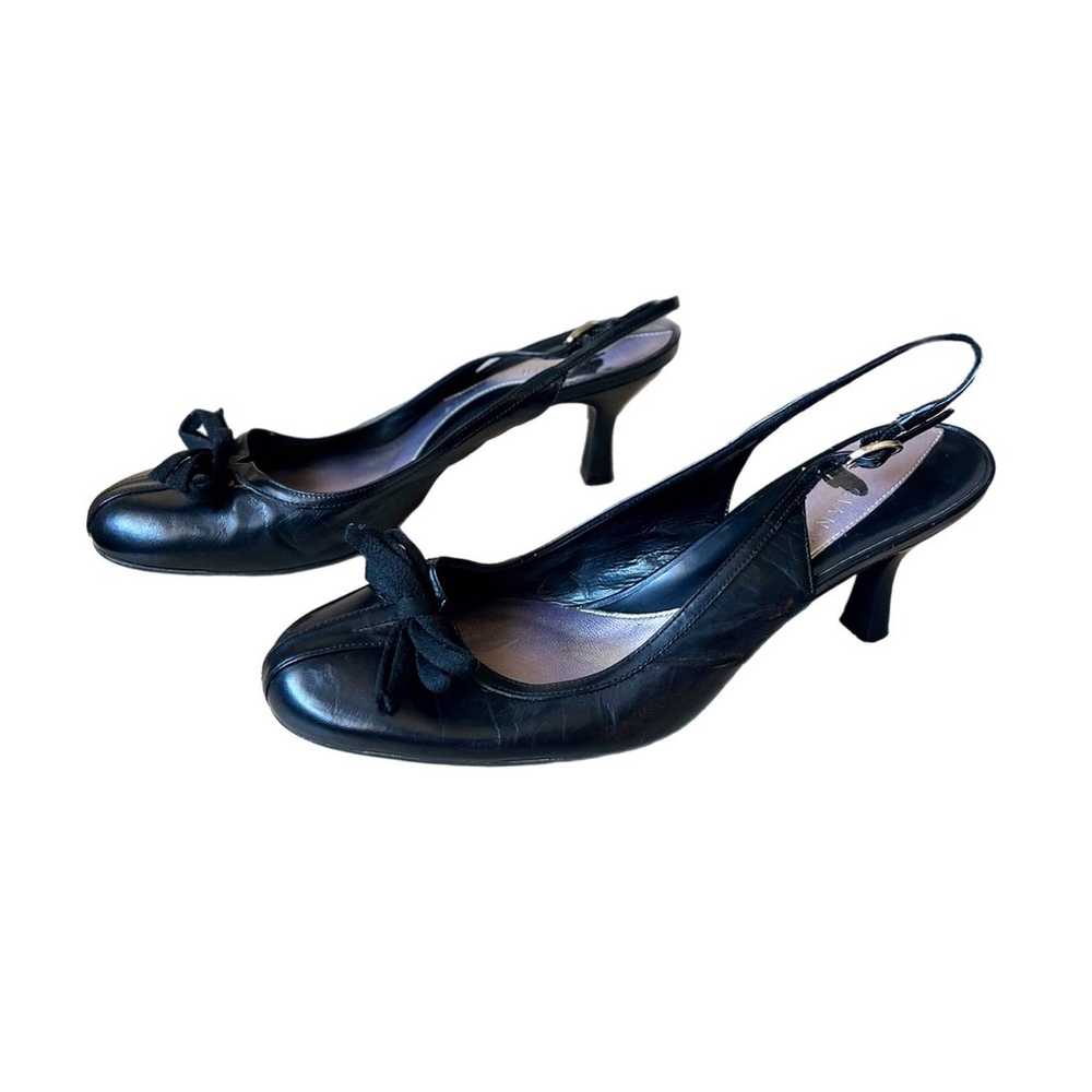 Vintage Gianni Bini Black Kitten Heels with Bow a… - image 1