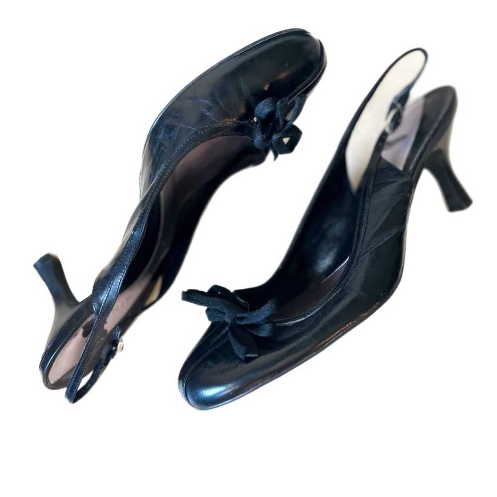 Vintage Gianni Bini Black Kitten Heels with Bow a… - image 2