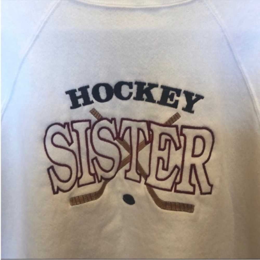 Vintage Hockey Sister White Crewneck Sweatshirt S… - image 3