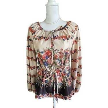 Vintage 1970’s Rhonda Lee Cinched in top Floral R… - image 1