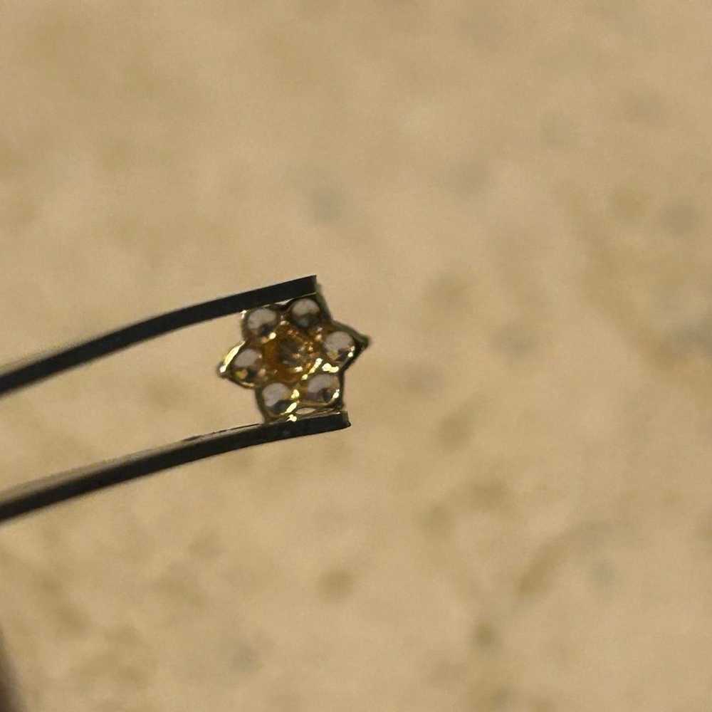 14k gold tanzanite and diamond flower pendant - image 4