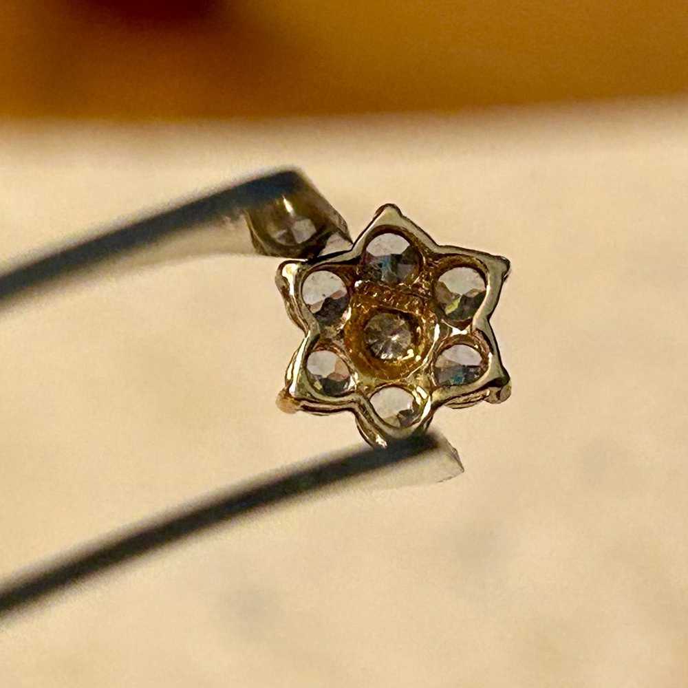 14k gold tanzanite and diamond flower pendant - image 9