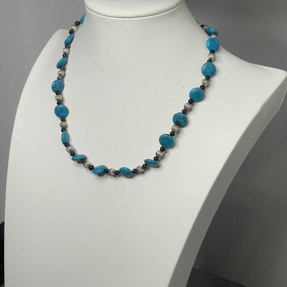 beaded necklace costume jewelry turquoise color d… - image 5