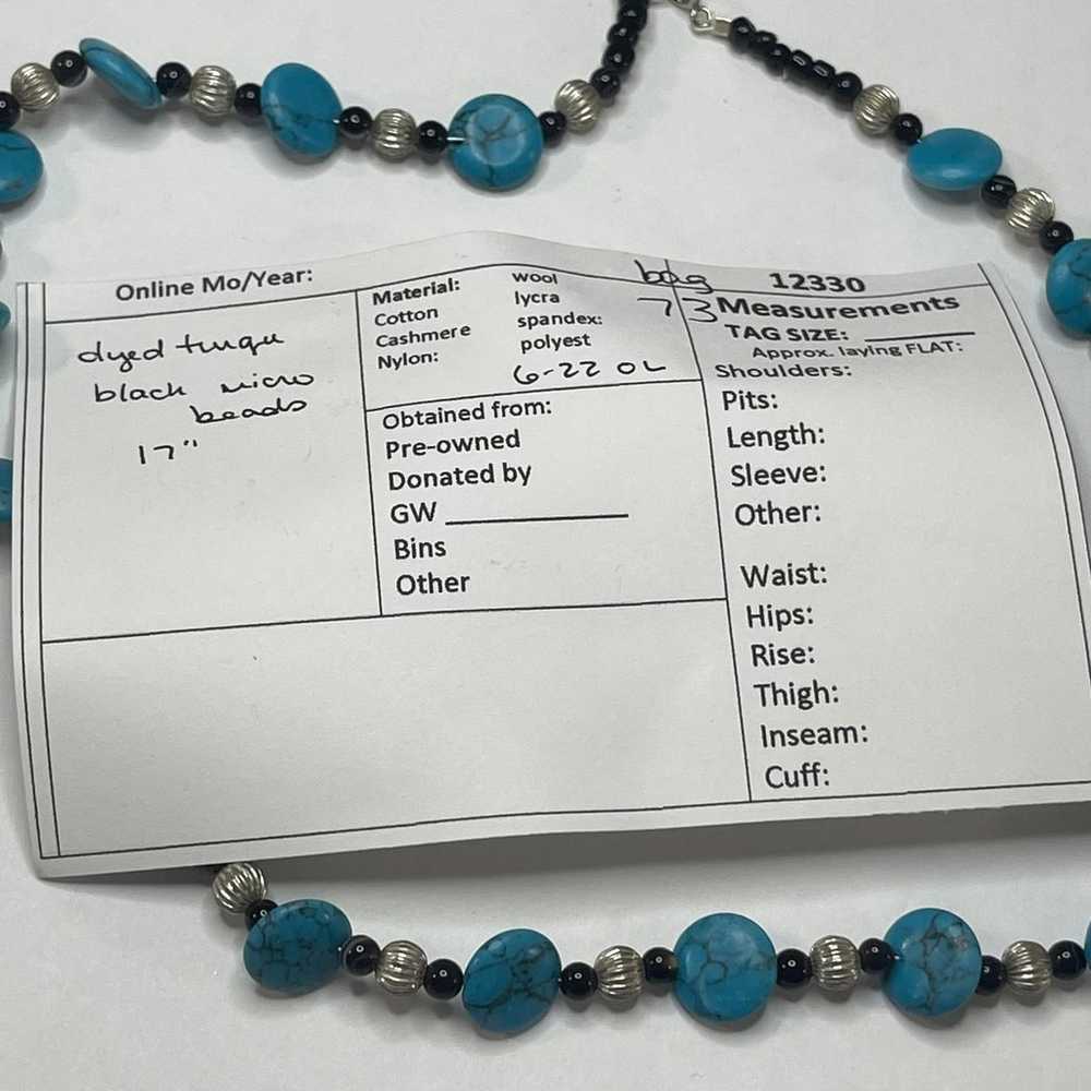 beaded necklace costume jewelry turquoise color d… - image 8