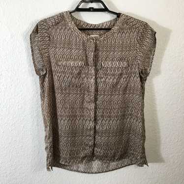 Vintage Chico's Shirt Womens 0 Geometric Short Sl… - image 1