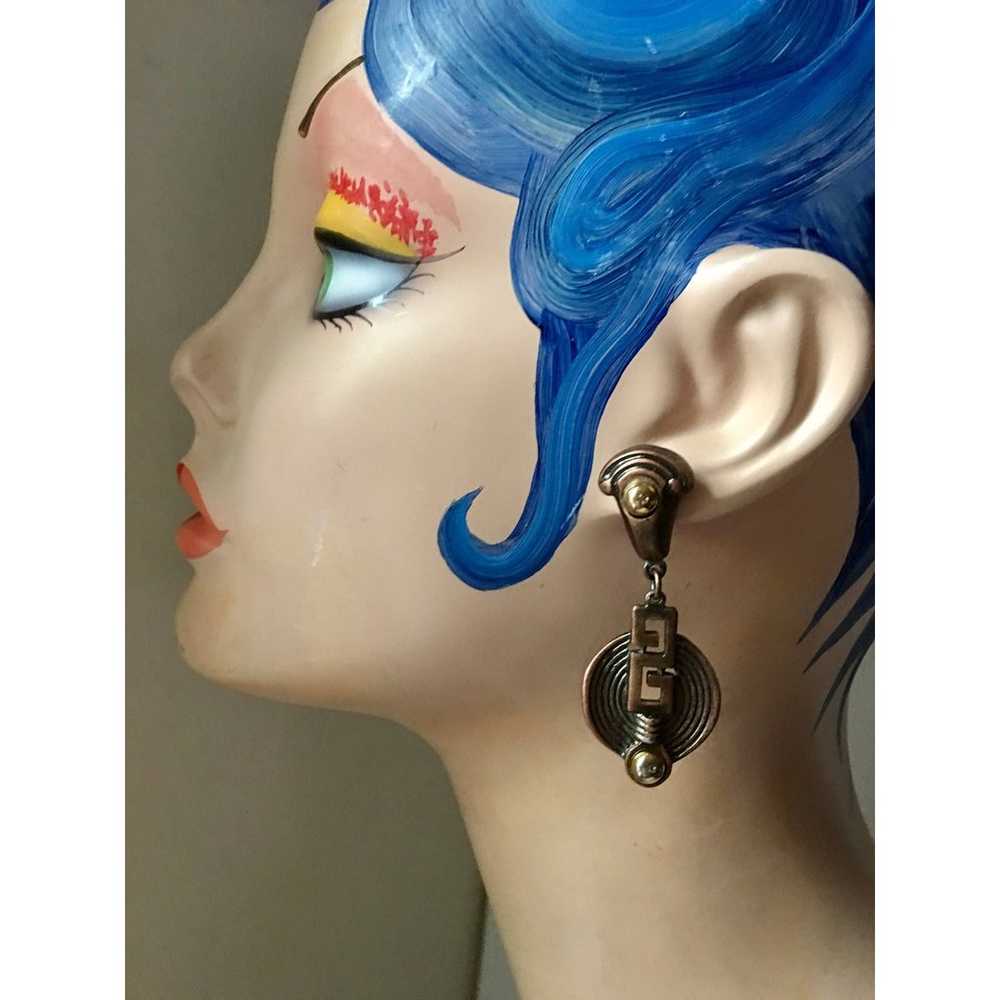 Vintage tribal statement earrings - image 2