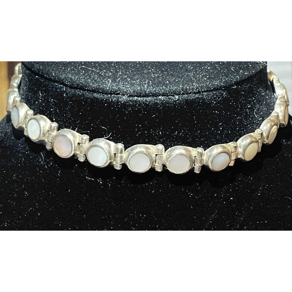 Scandean 950 Sterling Silver Bracelet Round Opal … - image 1