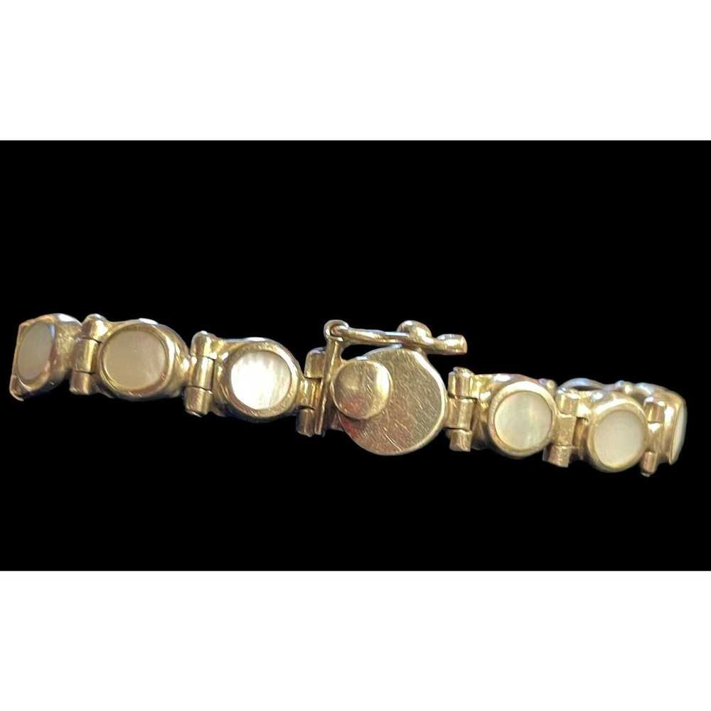 Scandean 950 Sterling Silver Bracelet Round Opal … - image 2