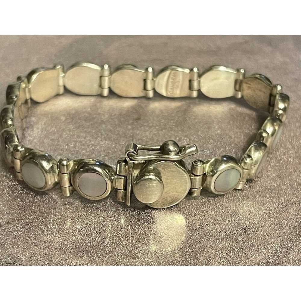 Scandean 950 Sterling Silver Bracelet Round Opal … - image 3