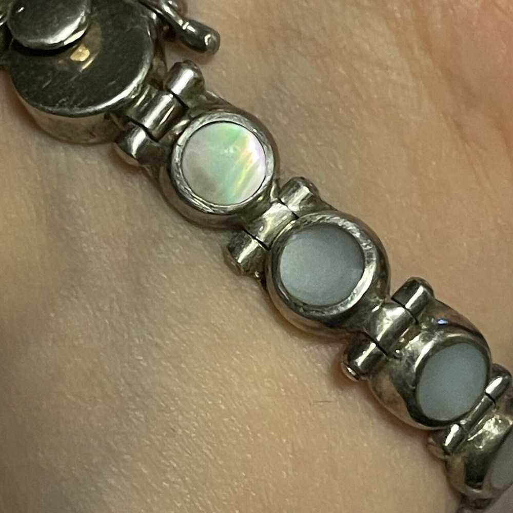 Scandean 950 Sterling Silver Bracelet Round Opal … - image 5