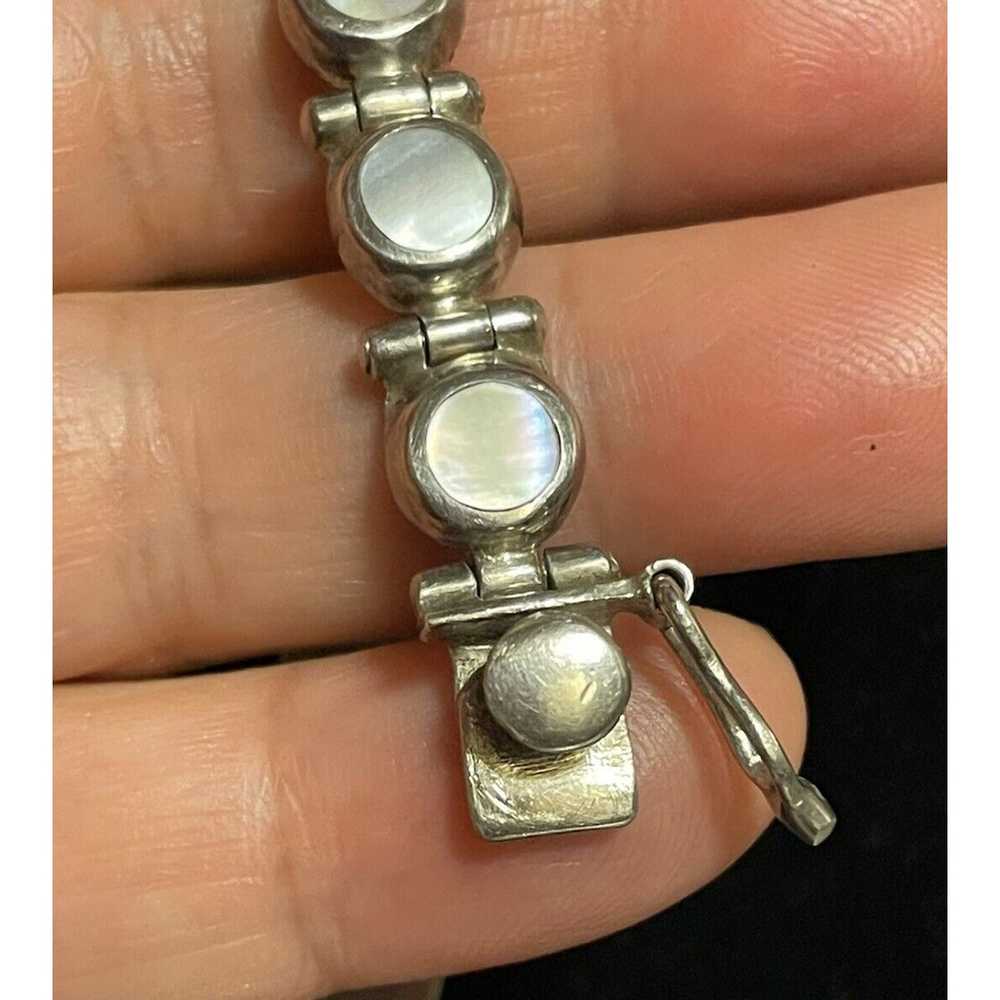 Scandean 950 Sterling Silver Bracelet Round Opal … - image 6