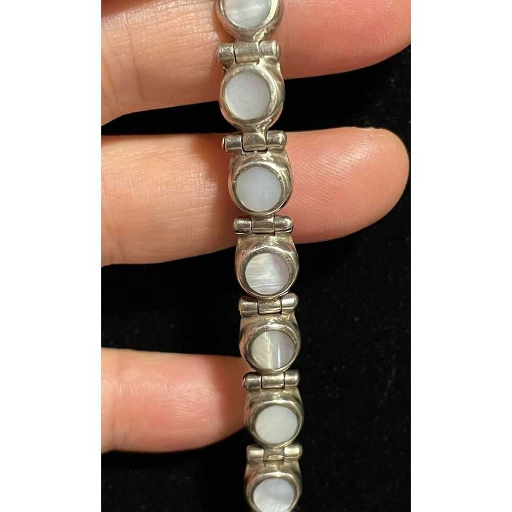 Scandean 950 Sterling Silver Bracelet Round Opal … - image 7