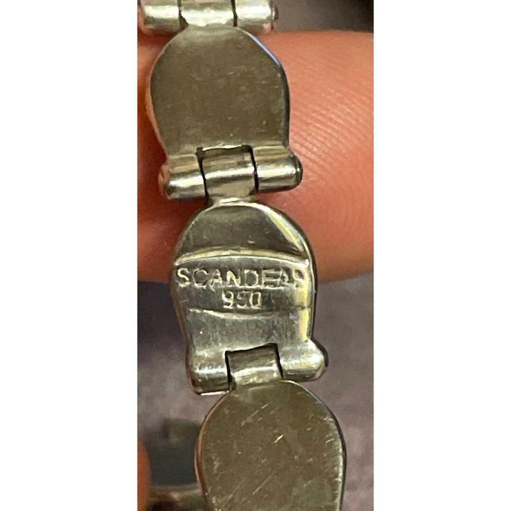 Scandean 950 Sterling Silver Bracelet Round Opal … - image 8