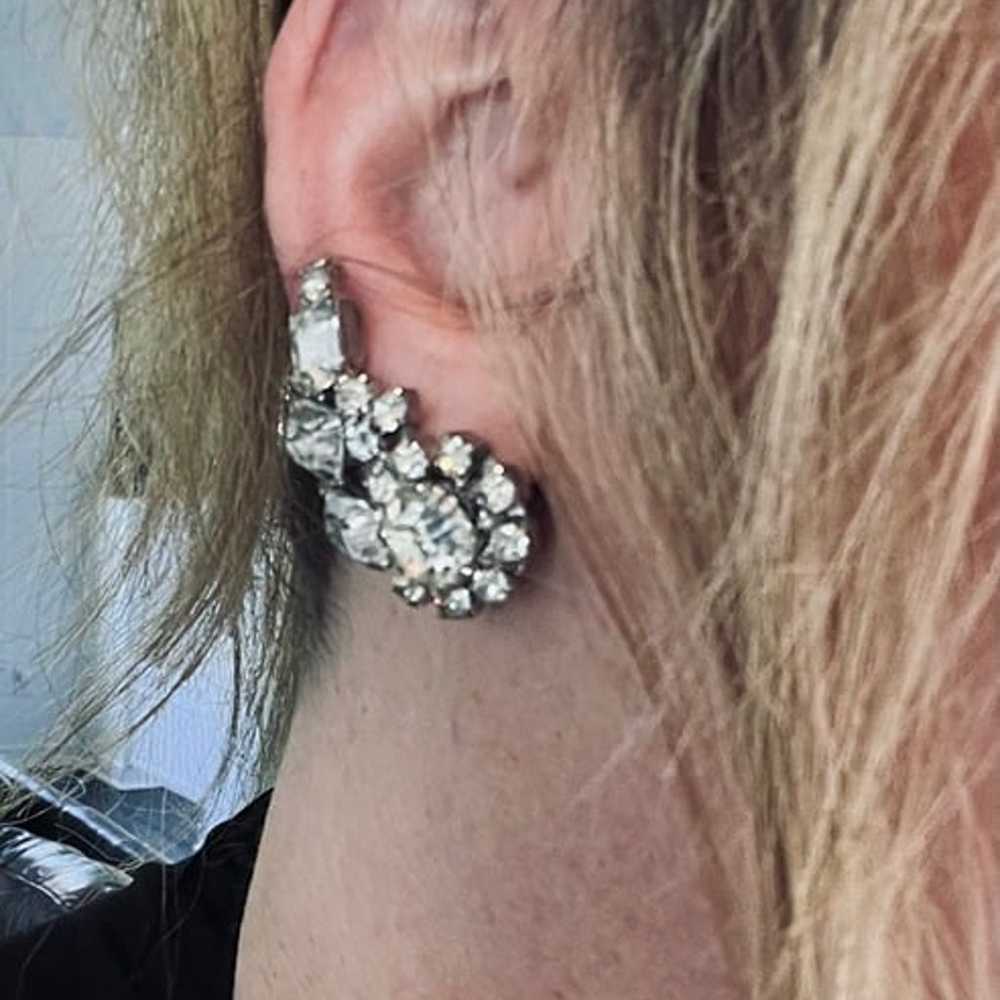 Vintage Wedding Rhinestone Studded Earrings and B… - image 5
