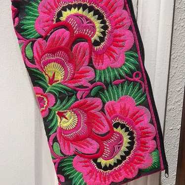 Embroidered Flower Clutch - image 1