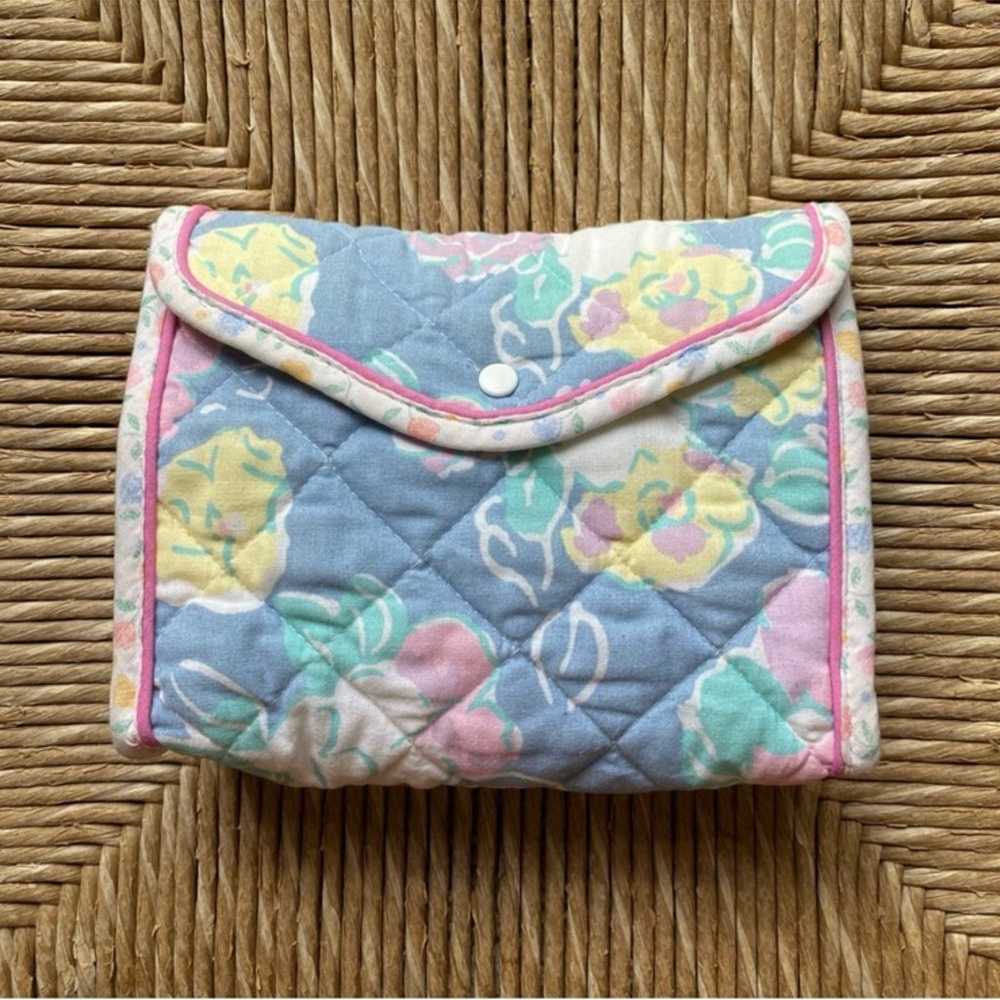 Vintage celebrity small quilted bag makeup purse - image 1