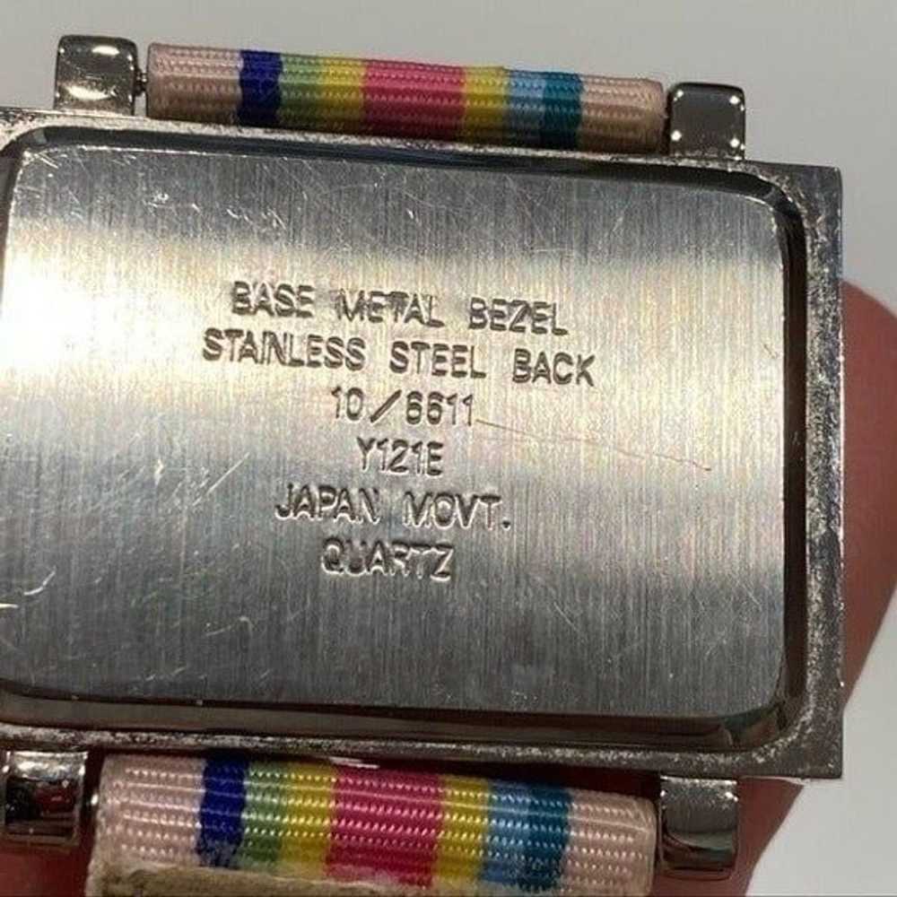 VTG Anne Klein Silver Rainbow Striped Watch - image 6